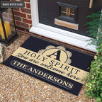 Printfamily M100 Elegant Monogram Collection Holy Spirit Personalized Doormat