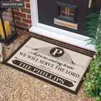Printfamily M104 Elegant Monogram Collection As For My House Personalized Doormat