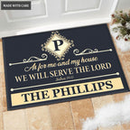 Printfamily M105 Luxury Monogram Collection As For My House Personalized Doormat