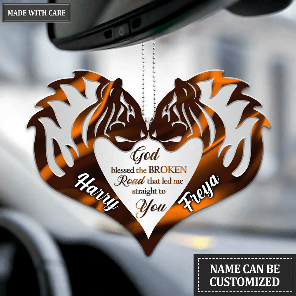 Tiger Couple God Blessed Personalized Ornament
