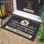 Printfamily M106 Luxury Monogram Collection As For My House Personalized Doormat