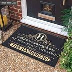 Printfamily M107 Luxury Monogram Collection As For My House Personalized Doormat