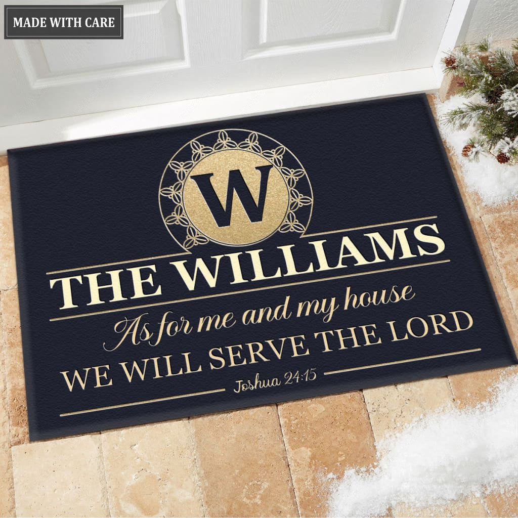 Luvingrace M93 Luxury Monogram Collection As For My House Personalized Doormat