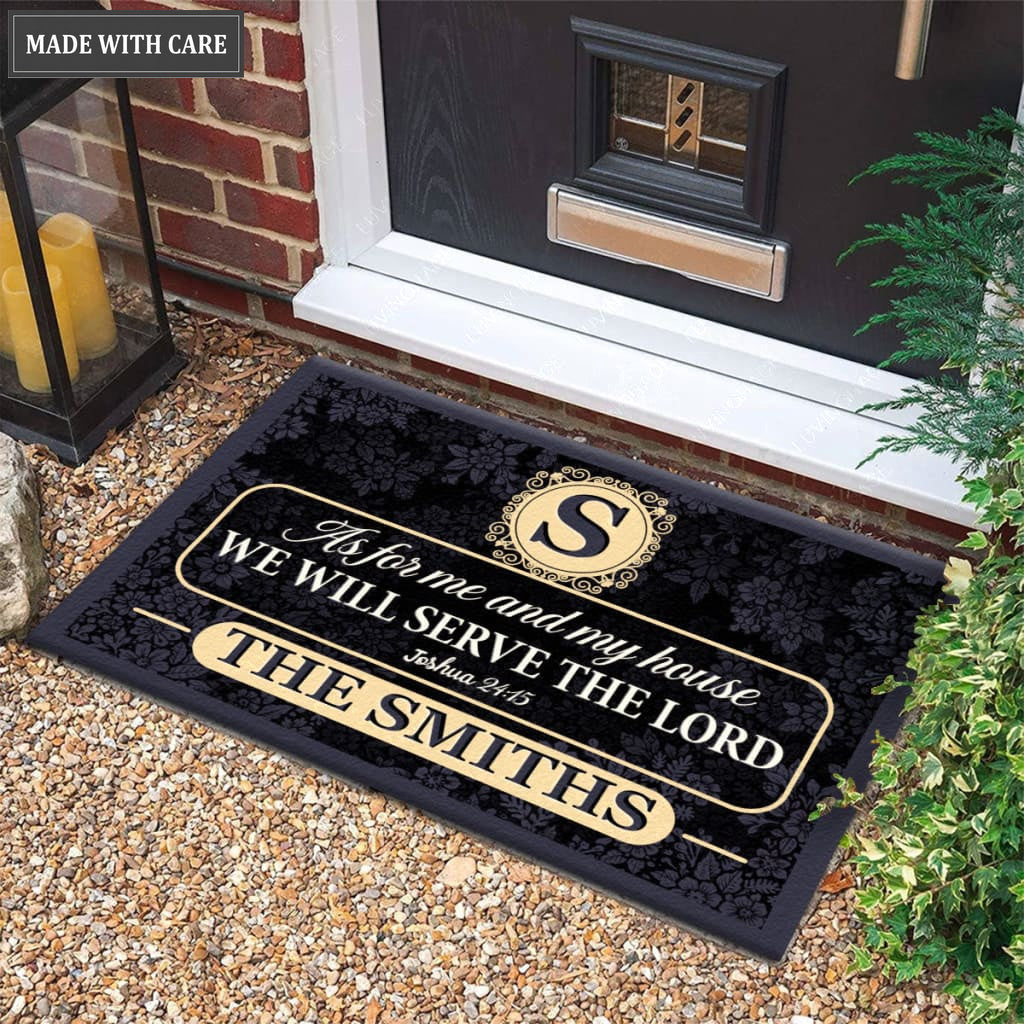 Luvingrace M94 Decorative Monogram Collection As For My House Personalized Doormat