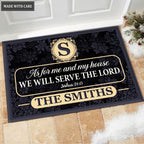 Luvingrace M94 Decorative Monogram Collection As For My House Personalized Doormat
