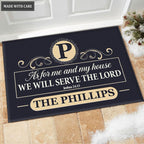 Luvingrace M95 Elegant Monogram Collection As For My House Personalized Doormat