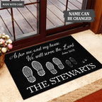 Personalized Our Family Serve The Lord Elegant Doormat