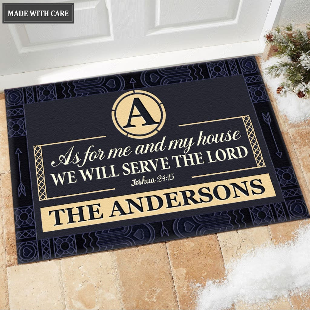 Luvingrace M96 Decorative Monogram Collection As For My House Personalized Doormat