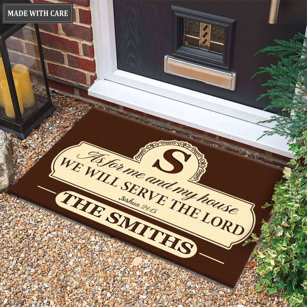 Luvingrace M97 Elegant Monogram Collection As For My House Personalized Doormat
