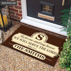Luvingrace M97 Elegant Monogram Collection As For My House Personalized Doormat