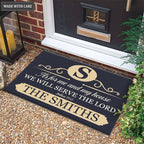 Luvingrace M98 Elegant Monogram Collection As For My House Personalized Doormat