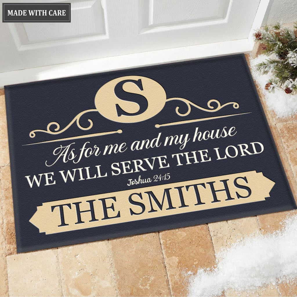 Luvingrace M98 Elegant Monogram Collection As For My House Personalized Doormat