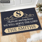 Luvingrace M98 Elegant Monogram Collection As For My House Personalized Doormat