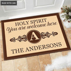 Luvingrace M99 Decorative Monogram Collection Holy Spirit Personalized Doormat