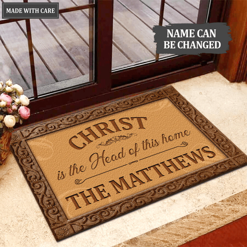Christ Is The Head of This Home Religious Doormat