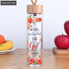 Be Still And Know Glass Water Bottle With Bamboo Lid