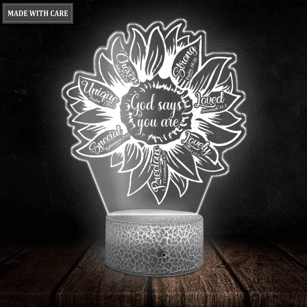Colorful God Says You Are Night Light