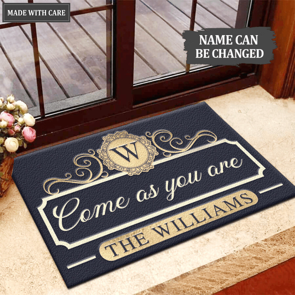 Come as you are Monogram customized doormat