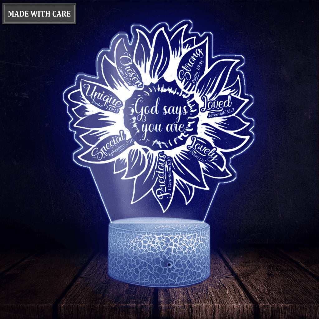 Colorful God Says You Are Night Light