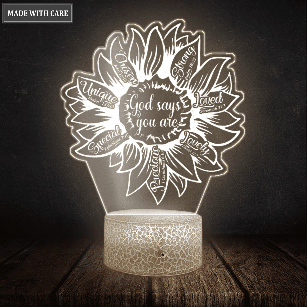 Colorful God Says You Are Night Light