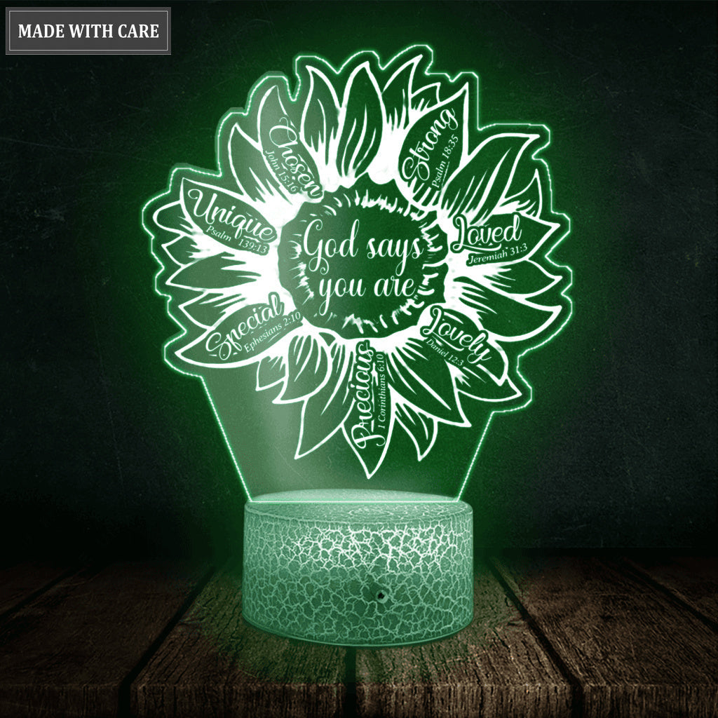 Colorful God Says You Are Night Light