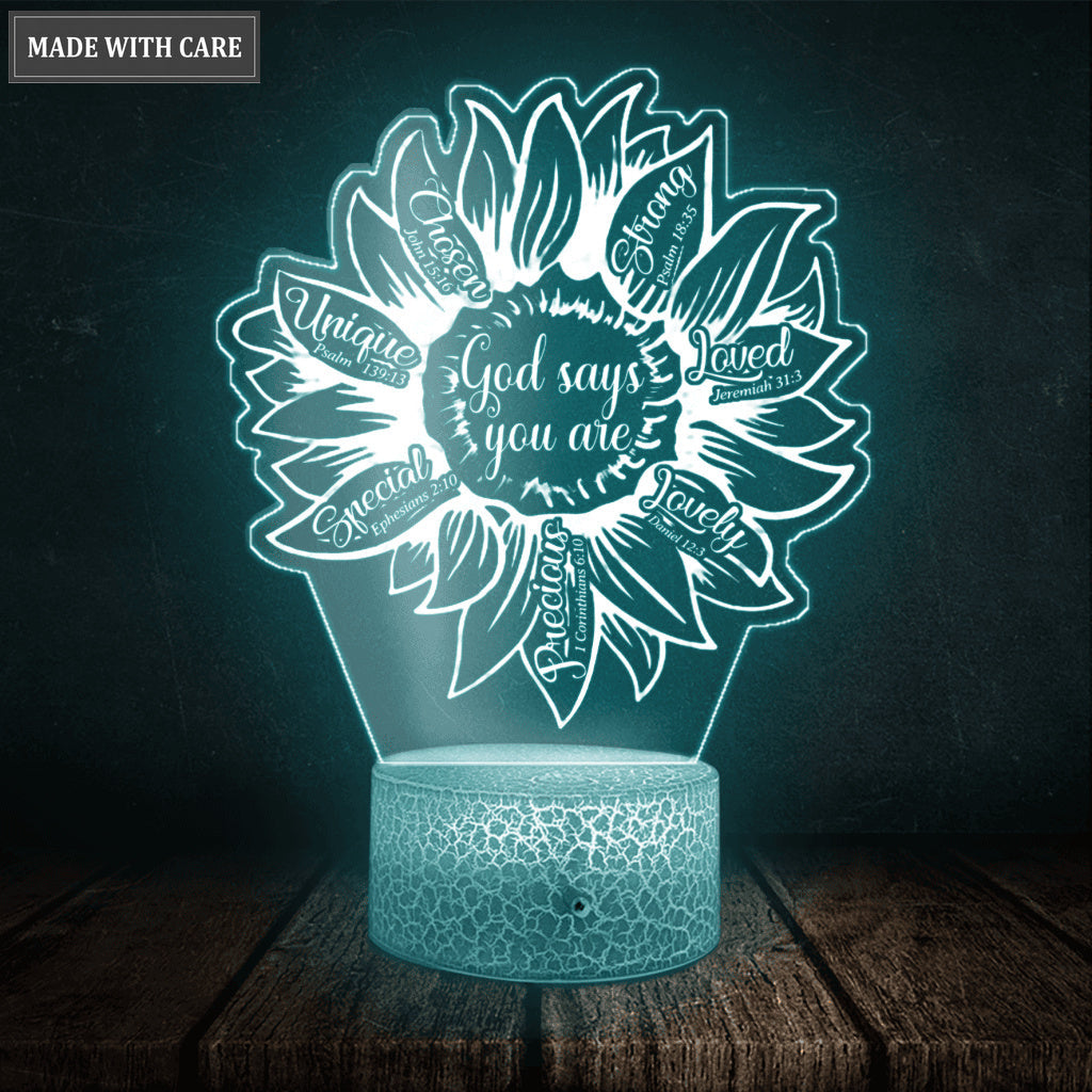 Colorful God Says You Are Night Light