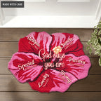 Hibicus God Says You Are Shaped Luxurious Doormat