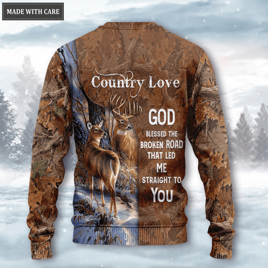 Country Love Deer God Blessed Sweatshirt