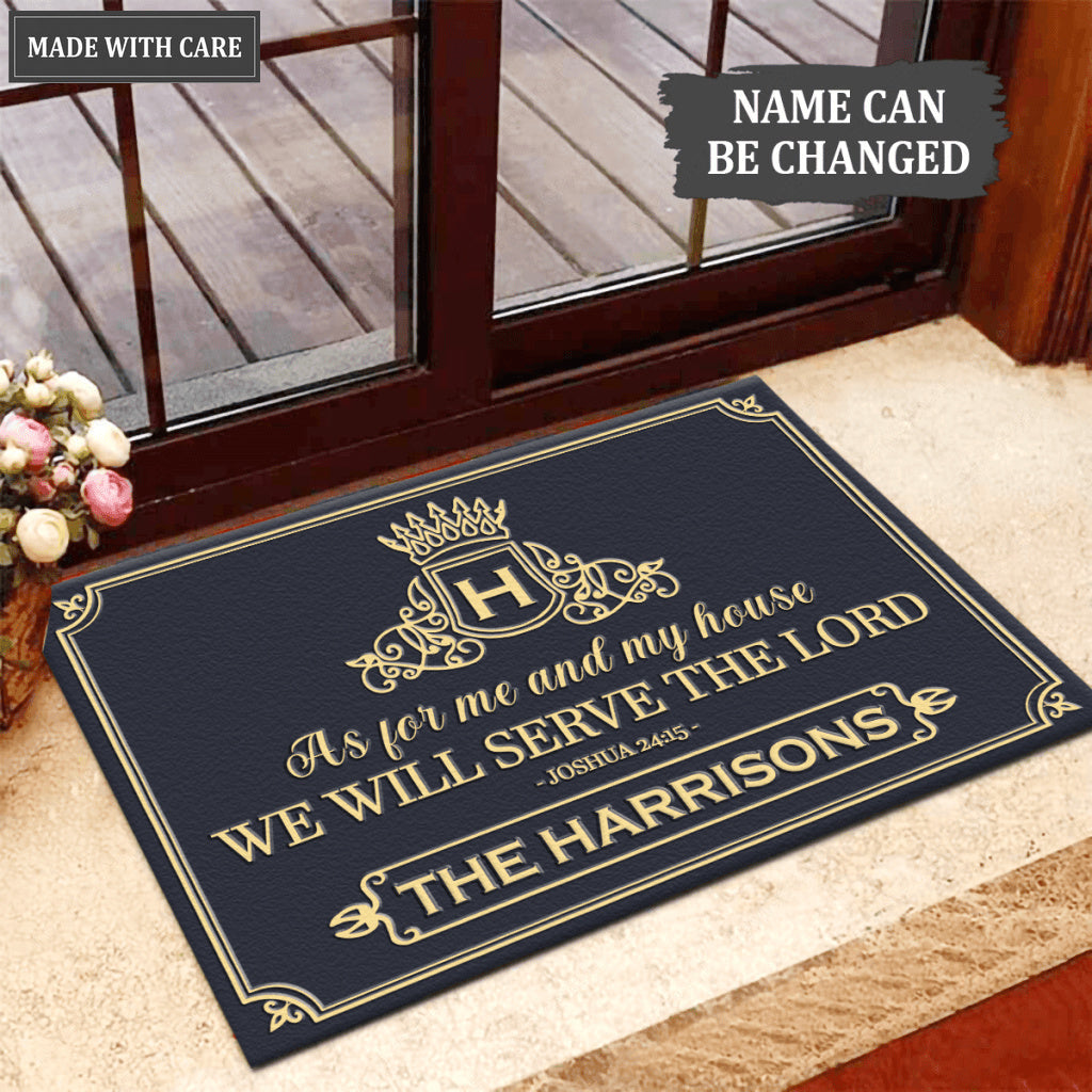Gold Victorian Monogram Personalized Doormat
