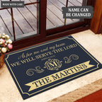 Vintage Monogram As For My House Personalized Family Doormat