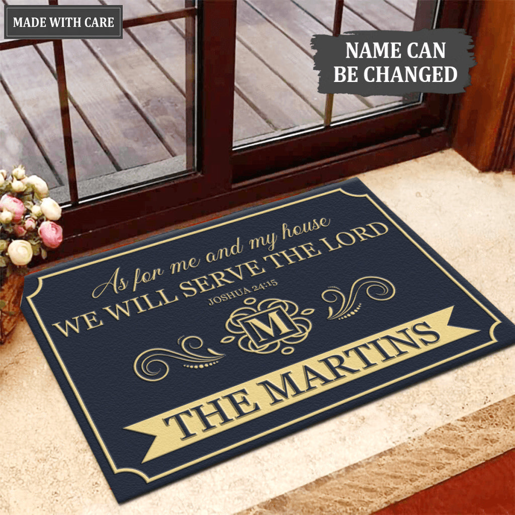 Vintage Monogram As For My House Personalized Family Doormat
