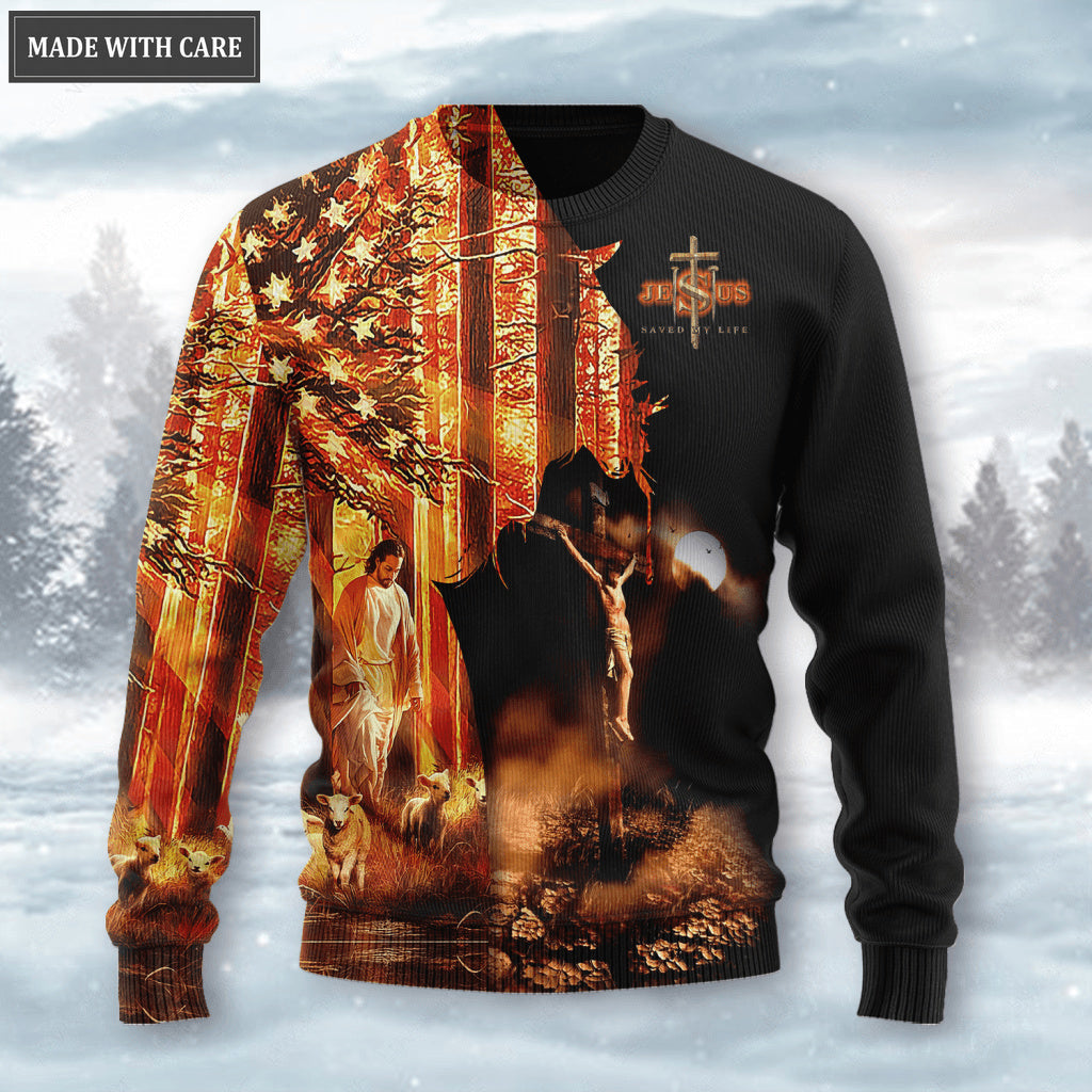 Jesus Cross I Believe In God Wool Sweatshirt