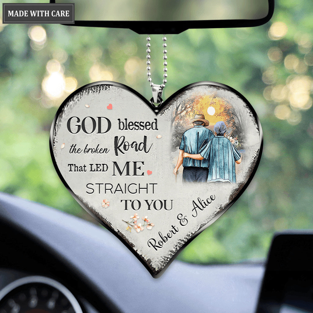 Personalized God Blessed Old Couple Ornament
