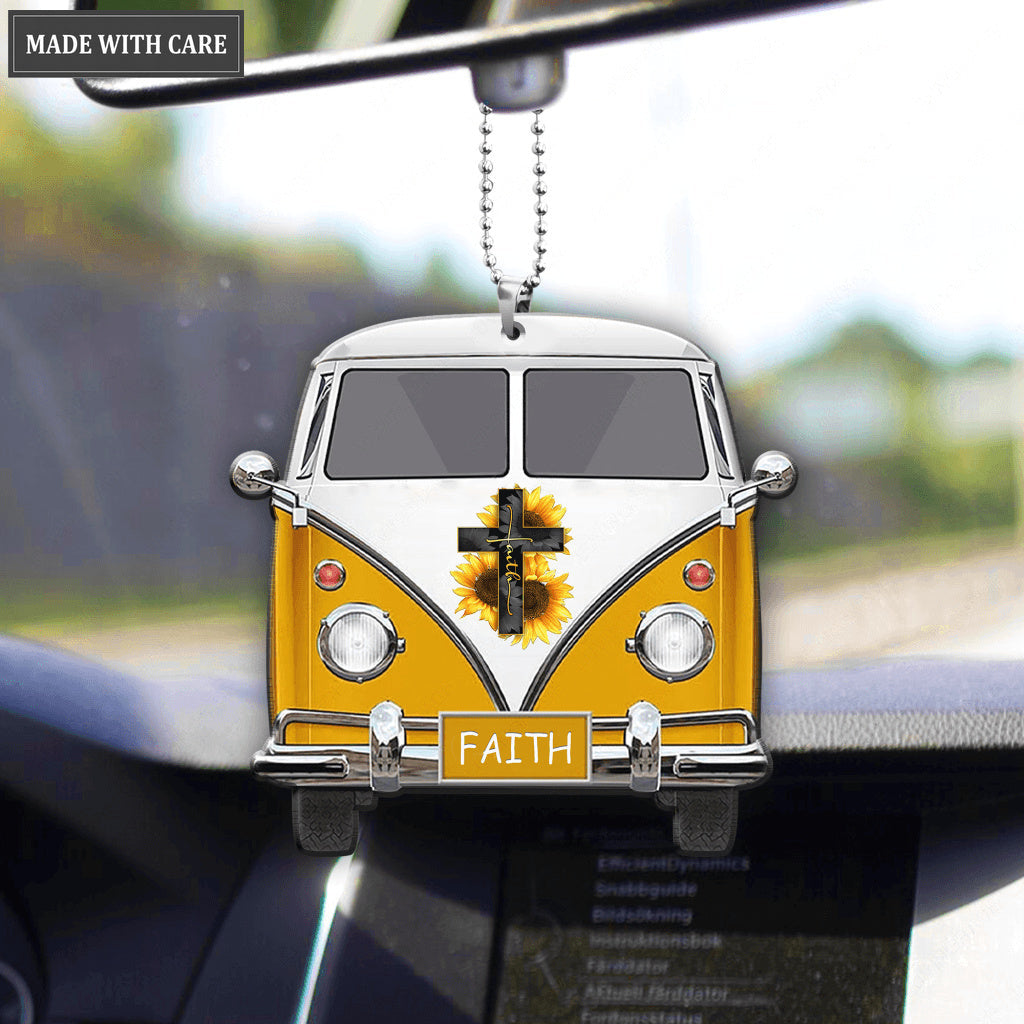 Sunflowers Faith Car Ornament