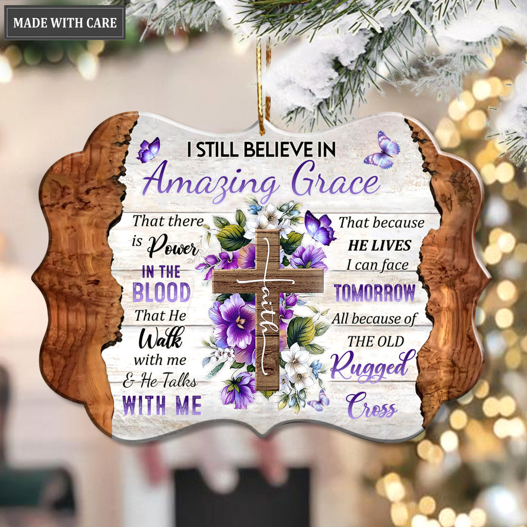 Floral Cross I Can Face Tomorrow Ornament