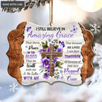 Floral Cross I Can Face Tomorrow Ornament