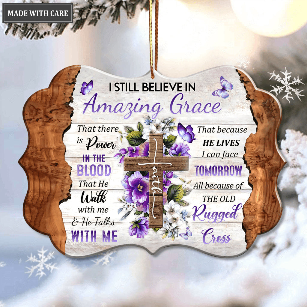 Floral Cross I Can Face Tomorrow Ornament