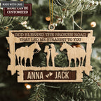 Cowboy And Cowgirl Love Horses God Blessed Personalized Wood Engraved Ornaments
