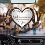 Antler Heart For Couple God Blessed Personalized Ornament