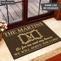 Printfamily L225 Elegant Vintage Monogram Collection As For My House Personalized Doormat