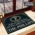 Printfamily L226 Elegant Vintage Monogram Collection As For My House Personalized Doormat