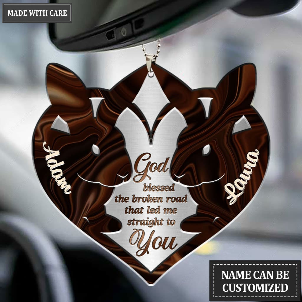 Printfamily M63 Rabbit Couple God Blessed Personalized Ornament