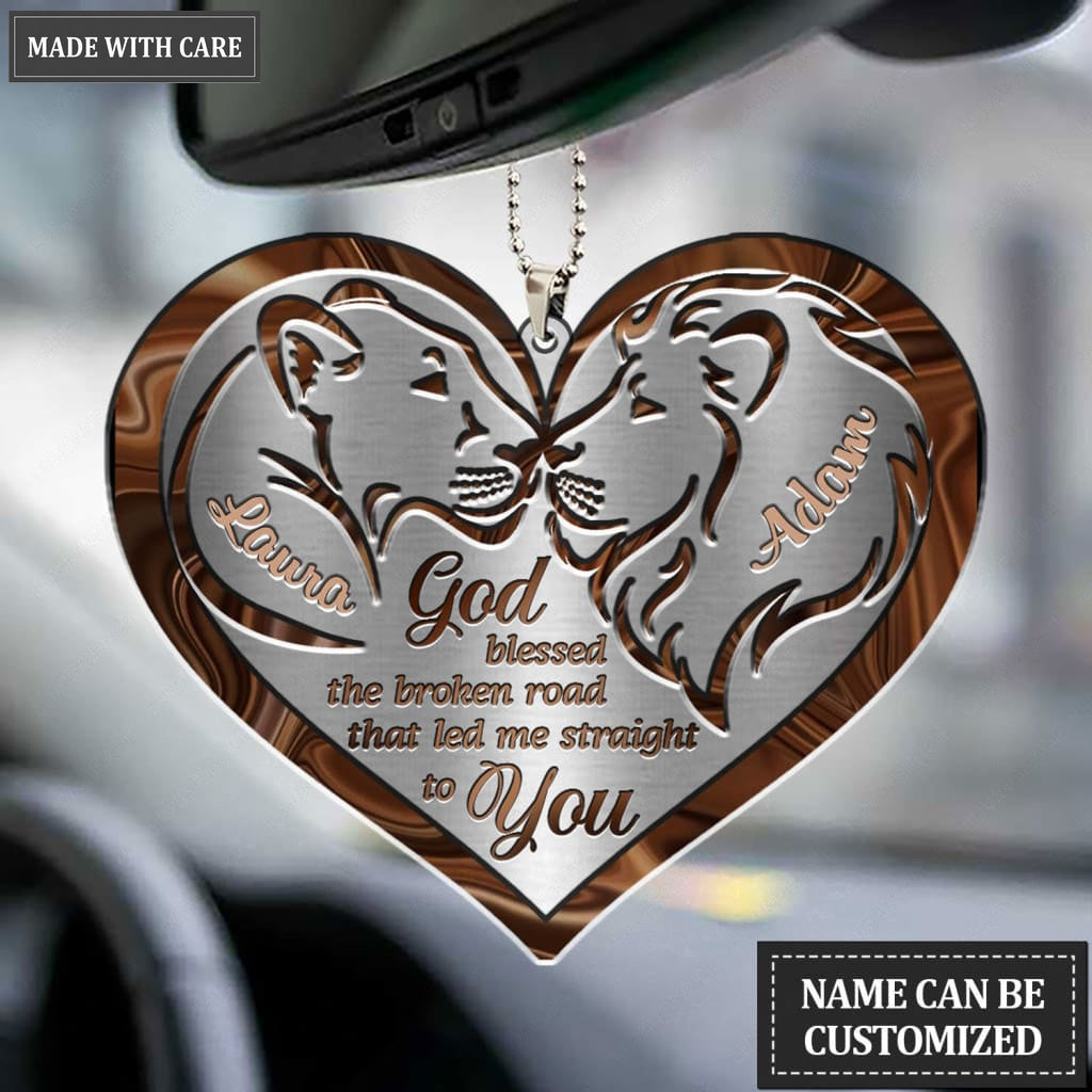 Luvingrace M65 Lion Couple God Blessed Personalized Ornament