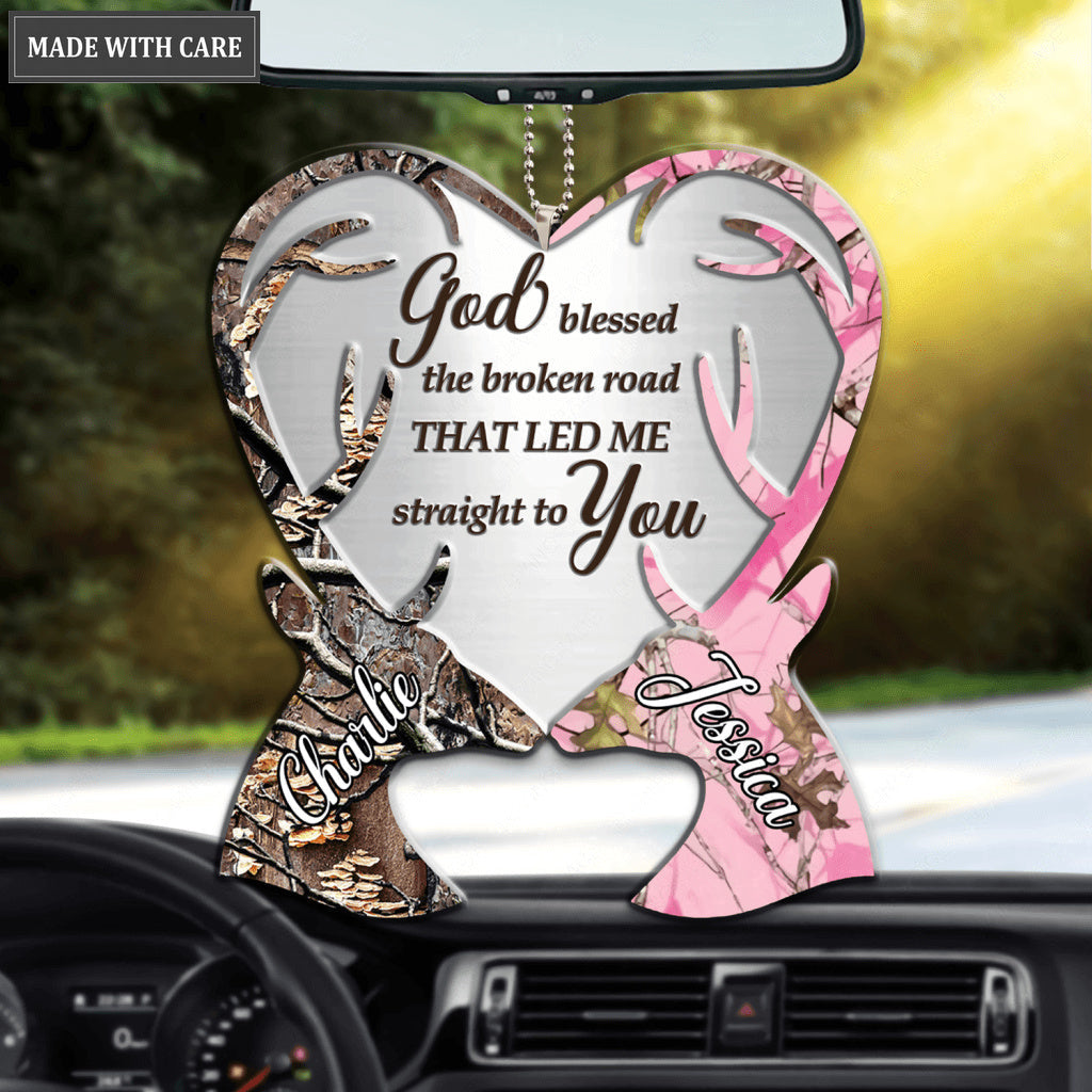 Deer Couple Camo Love God Blessed Personalized Ornament