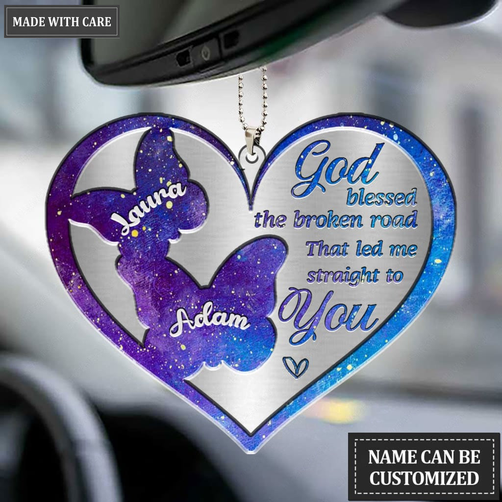Luvingrace M67 Butterfly Couple God Blessed Personalized Ornament