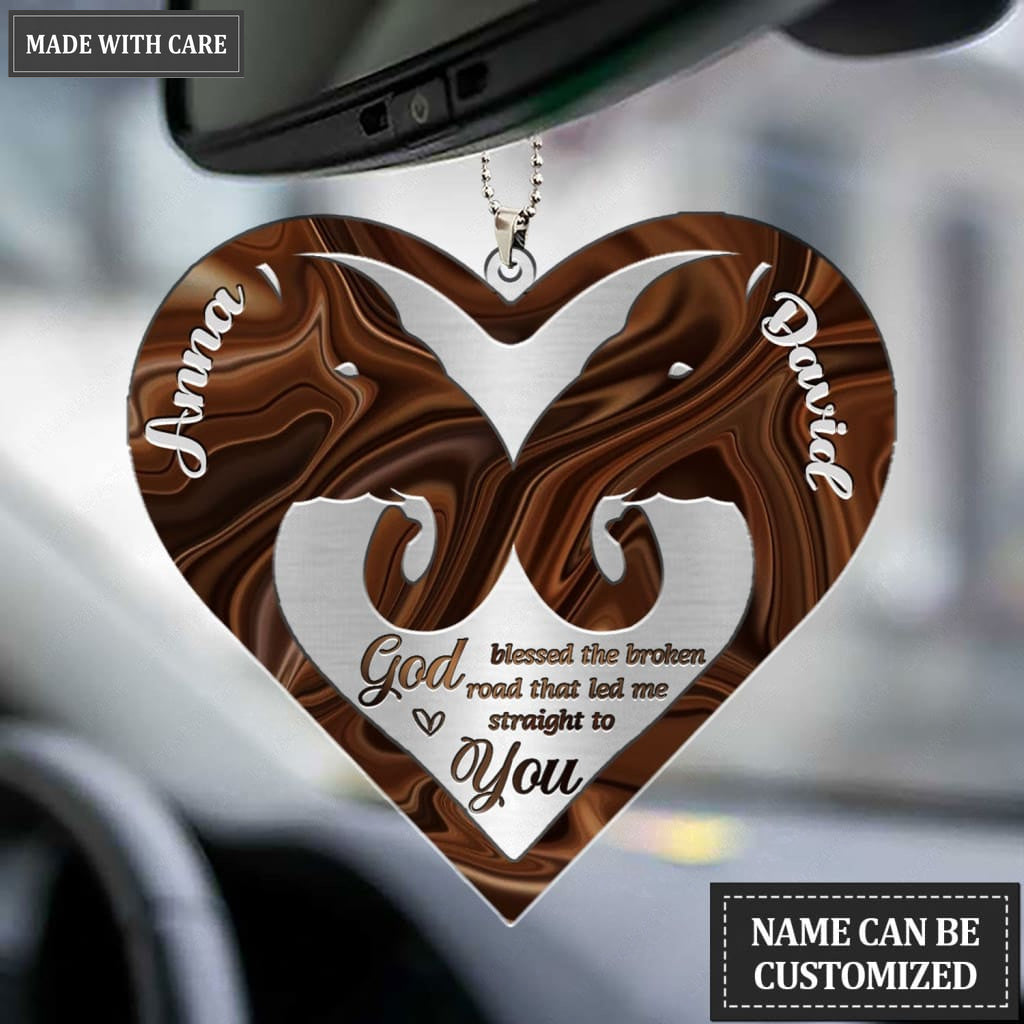 Luvingrace M69 Elephant Couple God Blessed Personalized Ornament