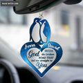 Printfamily M70 Penguin Couple God Blessed Personalized Ornament