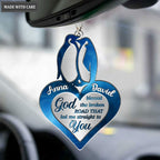 Printfamily M70 Penguin Couple God Blessed Personalized Ornament