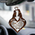 Printfamily M74 Penguin Couple God Blessed Personalized Ornament