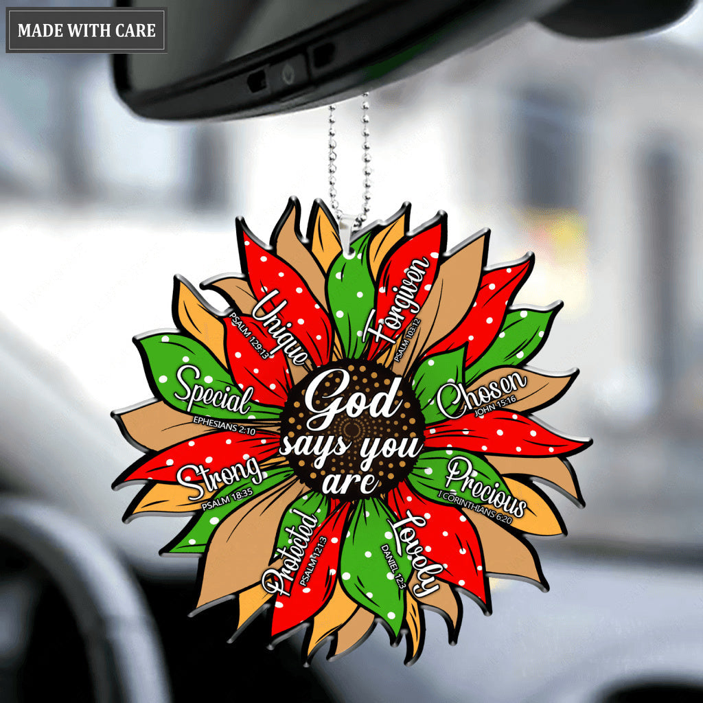 Christmas Sunflower God Says You Are Ornament